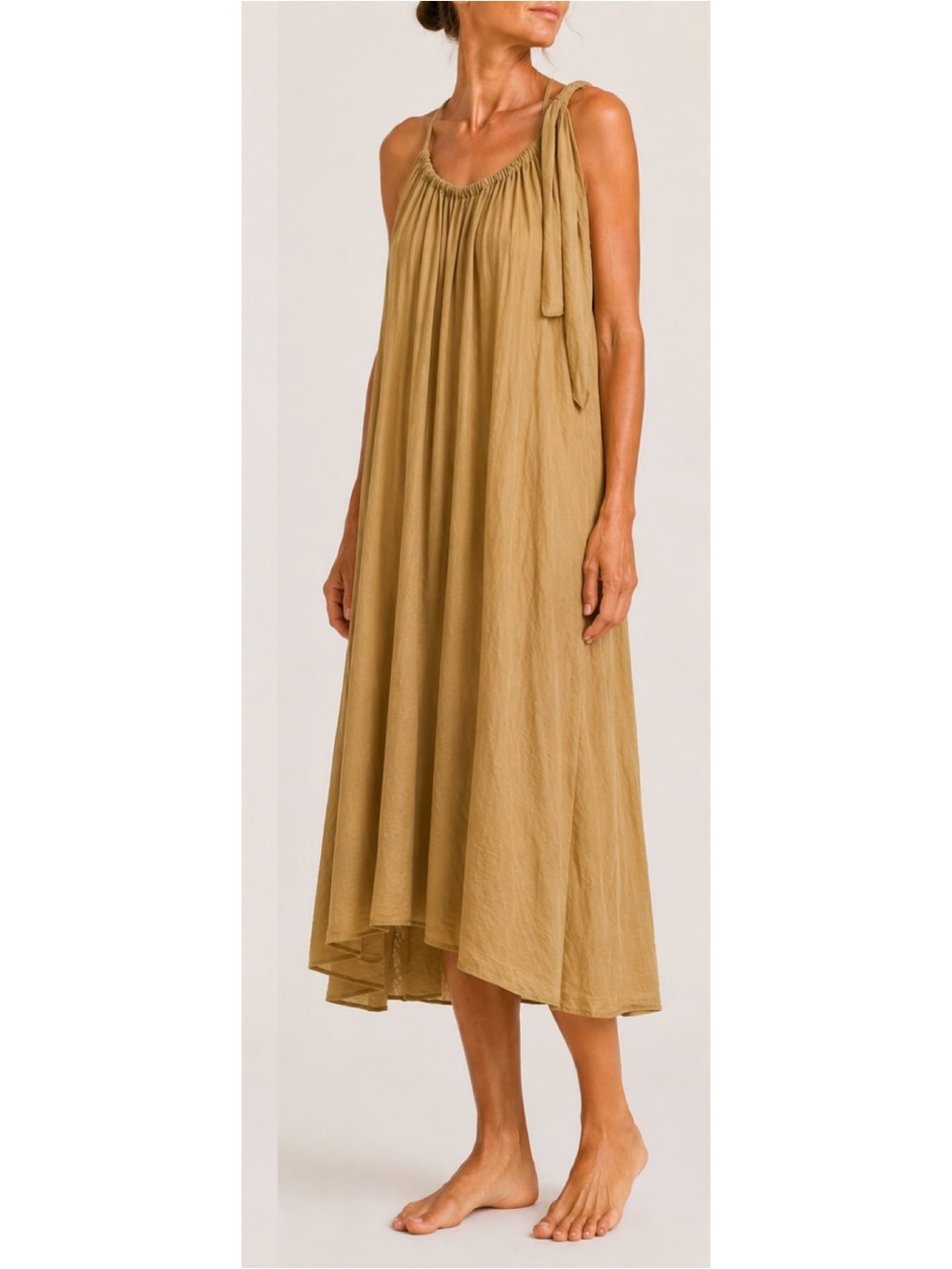 CP Shades Cotton Silk Blend Asymmetric Halter Midi Dress Size Small USA